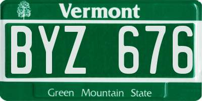 VT license plate BYZ676