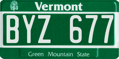 VT license plate BYZ677