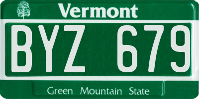VT license plate BYZ679