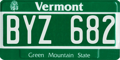 VT license plate BYZ682