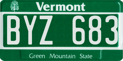 VT license plate BYZ683