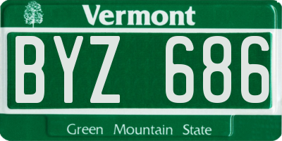VT license plate BYZ686