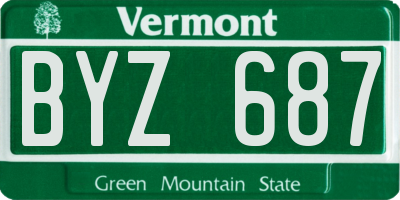 VT license plate BYZ687