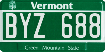 VT license plate BYZ688