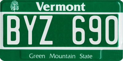 VT license plate BYZ690