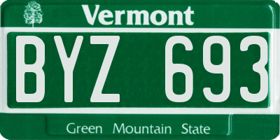 VT license plate BYZ693