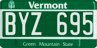 VT license plate BYZ695