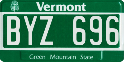 VT license plate BYZ696