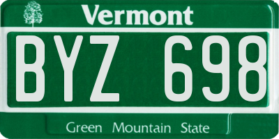 VT license plate BYZ698