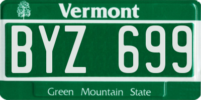 VT license plate BYZ699