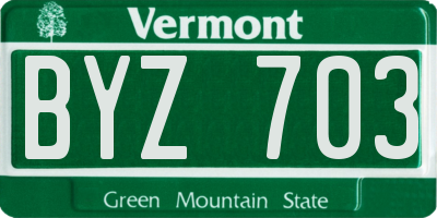 VT license plate BYZ703