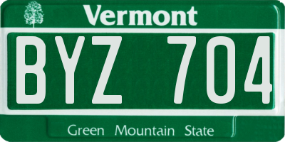 VT license plate BYZ704