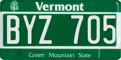 VT license plate BYZ705