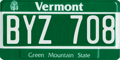 VT license plate BYZ708