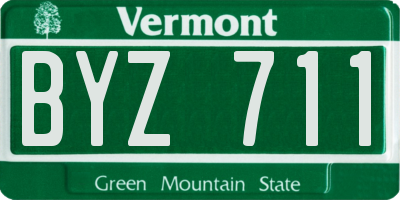 VT license plate BYZ711