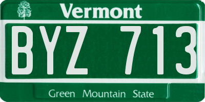 VT license plate BYZ713