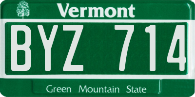 VT license plate BYZ714