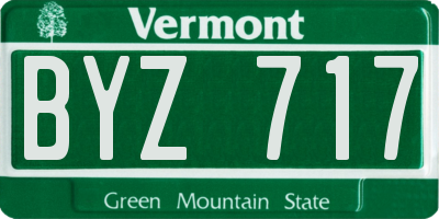 VT license plate BYZ717