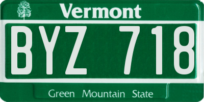 VT license plate BYZ718