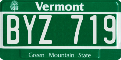 VT license plate BYZ719