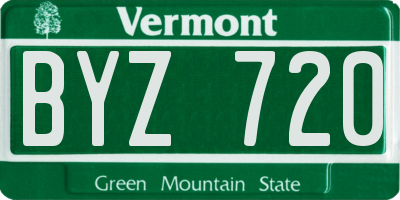 VT license plate BYZ720