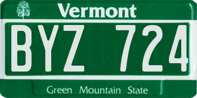 VT license plate BYZ724