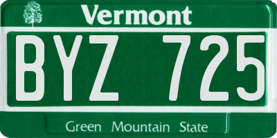 VT license plate BYZ725