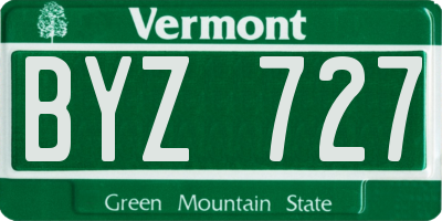 VT license plate BYZ727