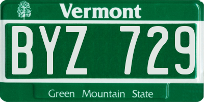 VT license plate BYZ729