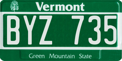 VT license plate BYZ735