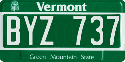 VT license plate BYZ737