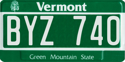 VT license plate BYZ740