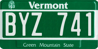 VT license plate BYZ741