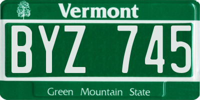 VT license plate BYZ745