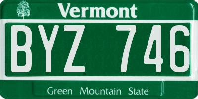 VT license plate BYZ746