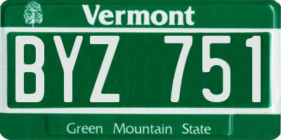 VT license plate BYZ751
