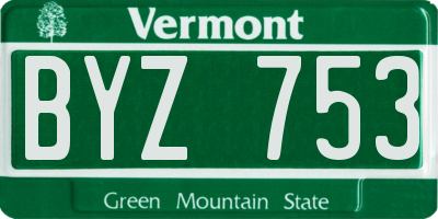 VT license plate BYZ753