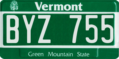 VT license plate BYZ755