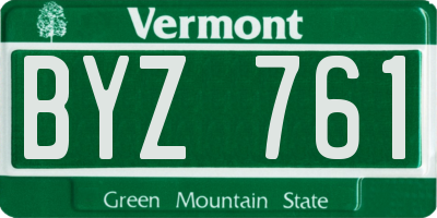 VT license plate BYZ761