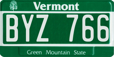 VT license plate BYZ766