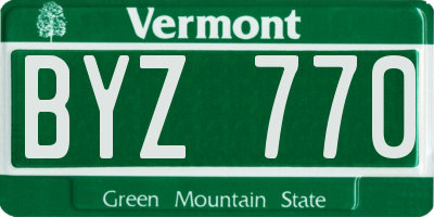 VT license plate BYZ770