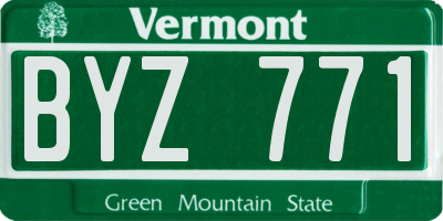 VT license plate BYZ771