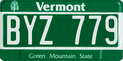 VT license plate BYZ779