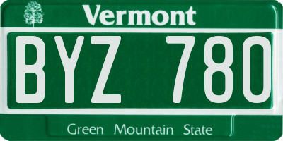 VT license plate BYZ780
