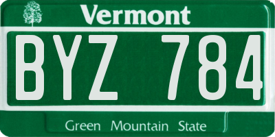 VT license plate BYZ784