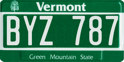 VT license plate BYZ787