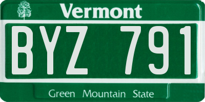 VT license plate BYZ791