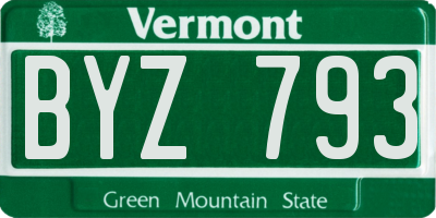 VT license plate BYZ793