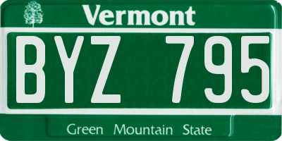 VT license plate BYZ795
