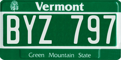 VT license plate BYZ797